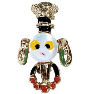 Vtg Little Guy Tiny Cute Textured Back Scatter Pin 1.25" Unsigned